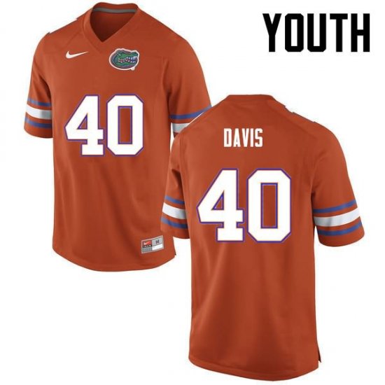 Youth Florida Gators #40 Jarrad Davis NCAA Nike Orange Authentic Stitched College Football Jersey MTT1462EX